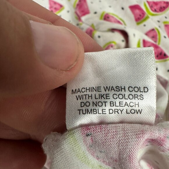 Easy Essentials Watermelon Print Women's T-Shirt 2X White & Pink - Picture 5 of 5